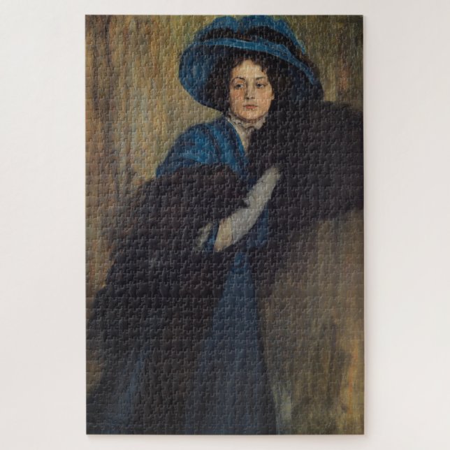 Puzzle Portrait d'une dame en bleu (Raimundo de Madrazo) (Vertical)