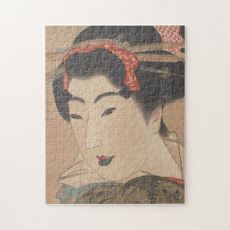 Puzzle Portrait d'une femme avec éventail blanc – Japon v