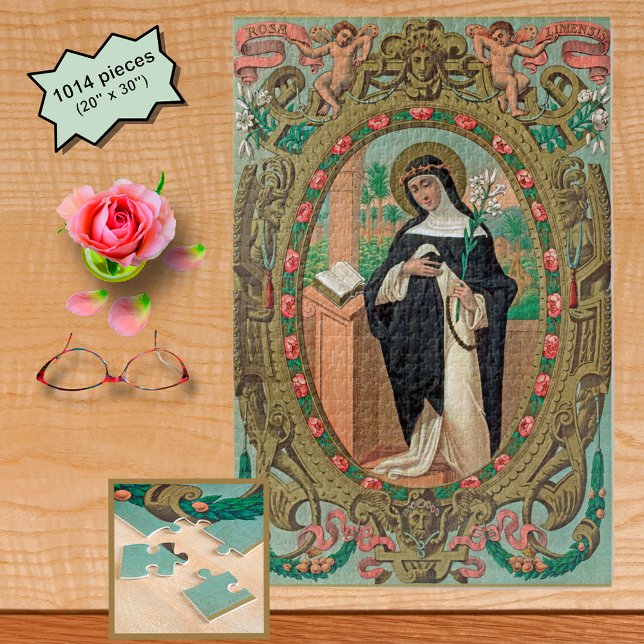 Puzzle Portrait encadré de Saint Rose de Lima (K 48) (Créateur téléchargé)