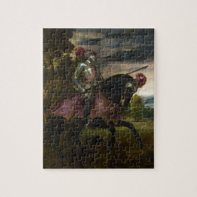 Puzzle Portrait équestre de Charles V par Titian (Vertical)