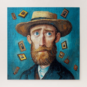 Puzzle Portrait expressif Homme à tête brune en style Van