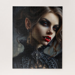 Puzzle Portrait gothique de femme vampire beauté