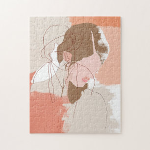 Puzzle Portrait peint de femelle de découpe