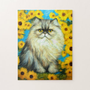 Puzzle Portrait Pétales Chat persan