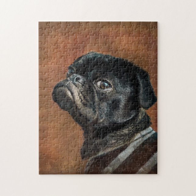Puzzle Portrait photo de Black Carlin Dog (Vertical)