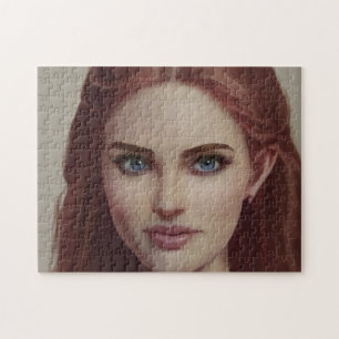 Puzzle Portrait Red Hair Smile Jeune femme
