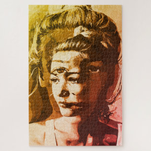 Puzzle Portrait Surréaliste aux Multiples Yeux – Abstrait