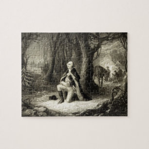 Puzzle Portrait vintage de George Washington prier