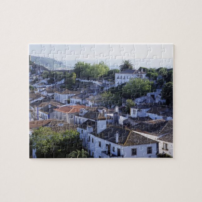 Puzzle Portugal, Obidos. Vue surélevée de bâtiments blanc (Horizontal)