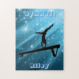Puzzle Pose de gymnaste bleue scintillante