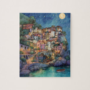 Puzzle Positano, Italie - Coastal Village & Starry Sky