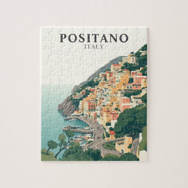 Puzzle Positano, Italy Town Vintage  (Vertical)