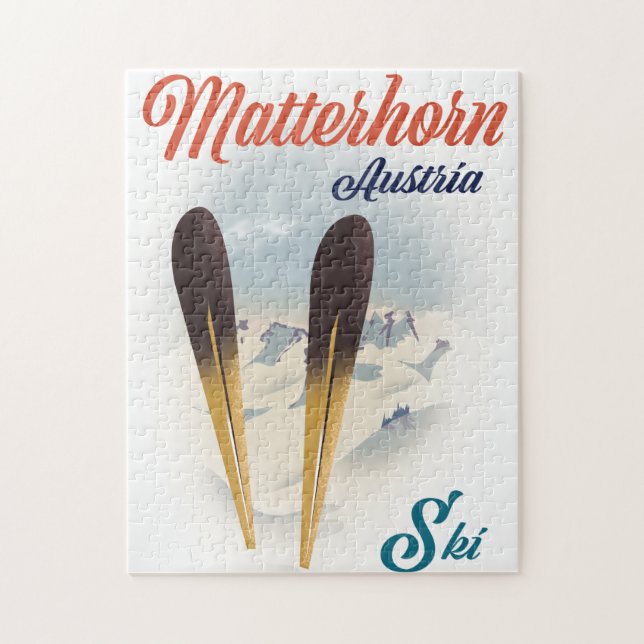 Puzzle Poster de ski Matterhorn Autriche. (Vertical)