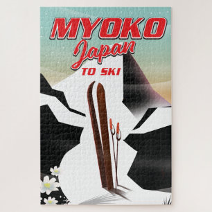 Puzzle poster de ski myoko japon