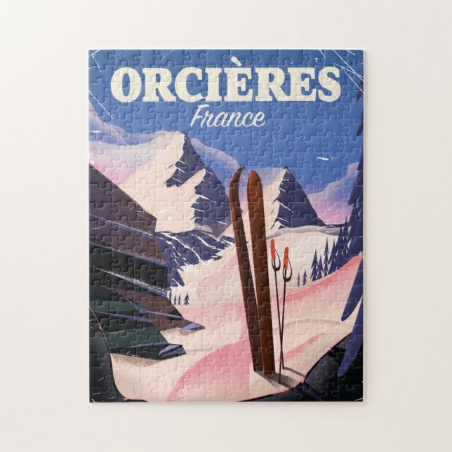 Puzzle poster de ski ORCIÈRES france (Vertical)