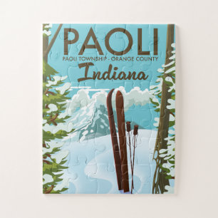 Puzzle Poster de ski Paoli Orange County Indiana