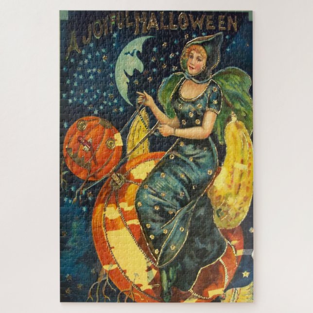 Puzzle Poster de sorcière Halloween vintage (Vertical)