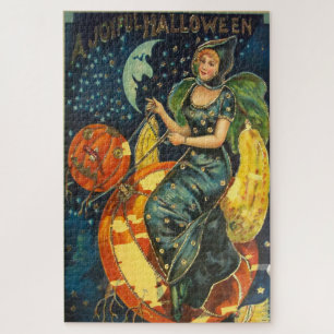 Puzzle Poster de sorcière Halloween vintage