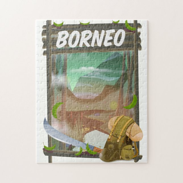 Puzzle Poster de voyage Borneo Jungle (Vertical)