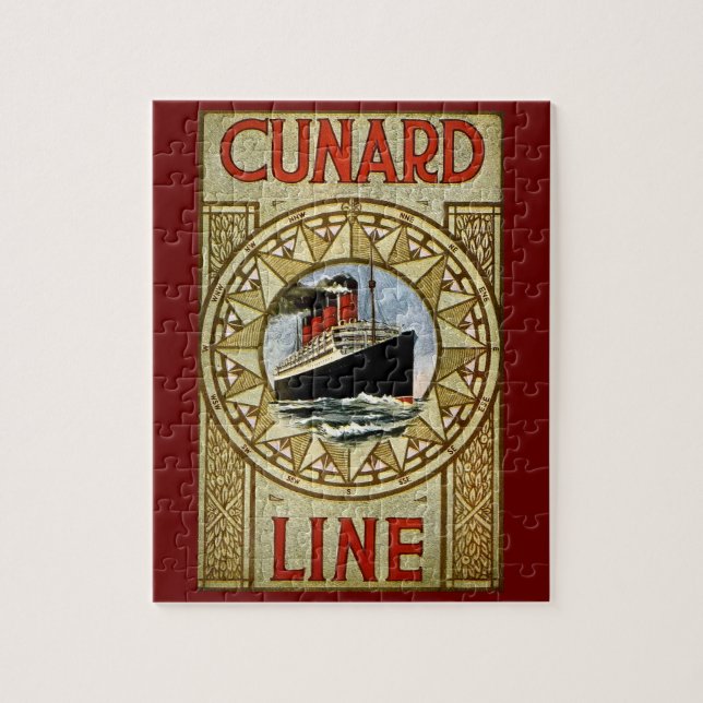 Puzzle Poster de voyage de la ligne de croisière Cunard T (Vertical)