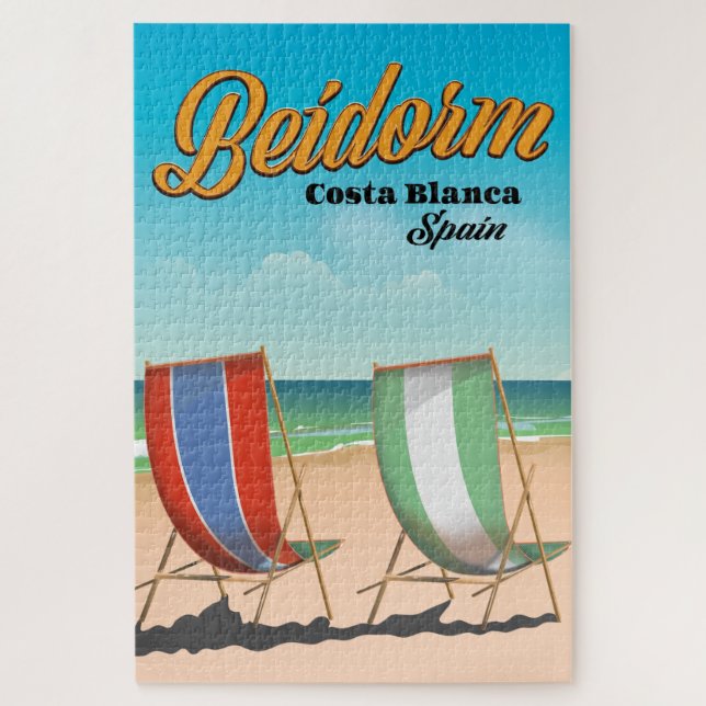 Puzzle poster de voyage de plage de Benidorm (Vertical)
