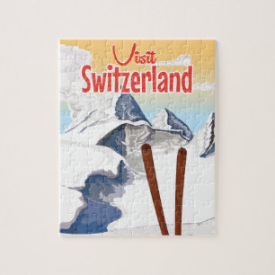 Puzzle poster de voyage Ski Suisse