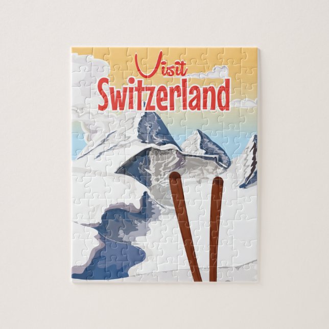 Puzzle poster de voyage Ski Suisse (Vertical)