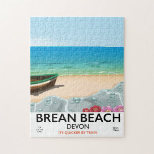 Puzzle Poster de voyage vintage Brean Beach Devon