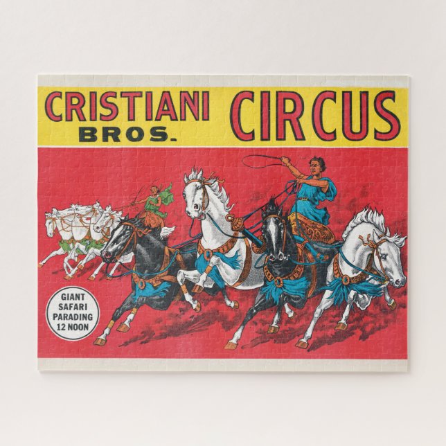 Puzzle Poster du cirque vintage Cristiani Brothers (Horizontal)
