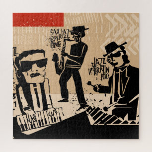 Puzzle Poster du groupe de jazz vintage : Design Cool