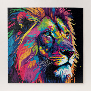 Puzzle Poster du lion coloré
