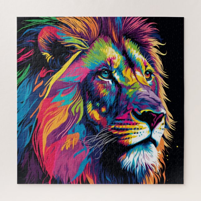 Puzzle Poster du lion coloré (Vertical)
