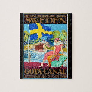 Puzzle Poster du Vintage voyage Gota Canal Suède