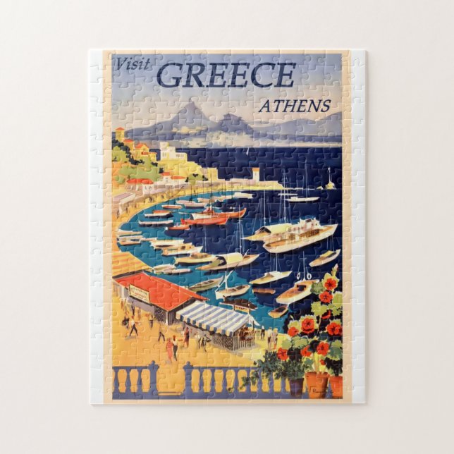 Puzzle Poster du Vintage voyage grec (Vertical)