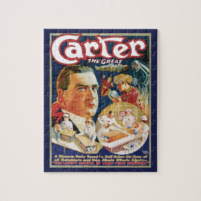 Puzzle Poster magique vintage, Magicien Carter le grand (Vertical)