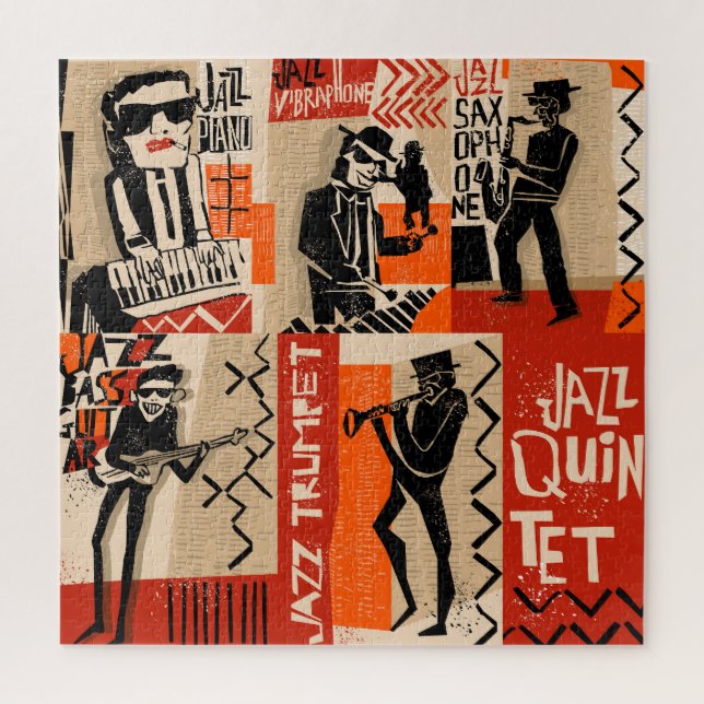 Puzzle Poster vintage Cool du Jazz Band (Vertical)