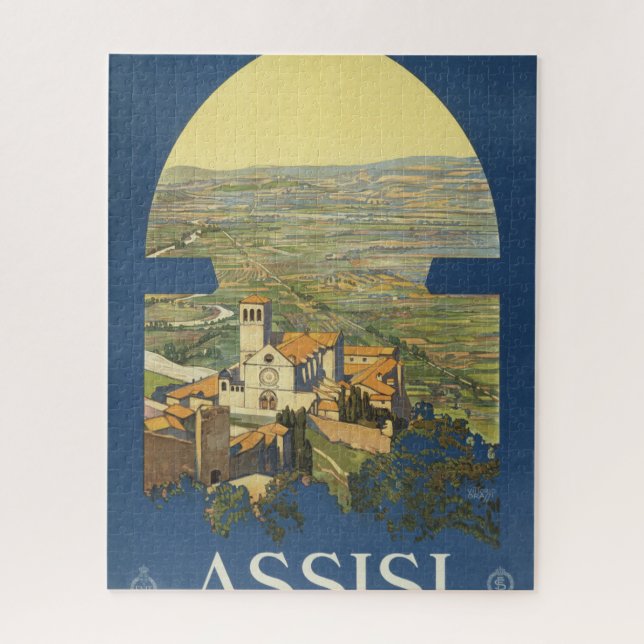 Puzzle Poster Vintage voyage D'Assise, Italie (Vertical)