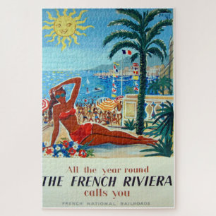 Puzzle Poster Vintage voyage de la Côte d'Azur
