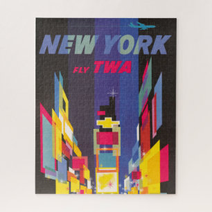 Puzzle Poster Vintage voyage, Fly Twa, New York