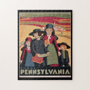 Puzzle Poster Vintage voyage Pennsylvania
