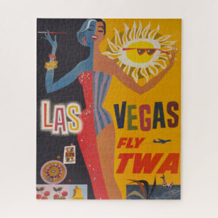 Puzzle Poster Vintage voyage Pour Vol Twa À Las Vegas
