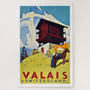 Puzzle Poster Vintage voyage Valais Suisse
