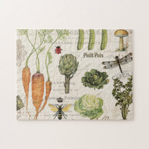 Puzzle potager français vintage moderne