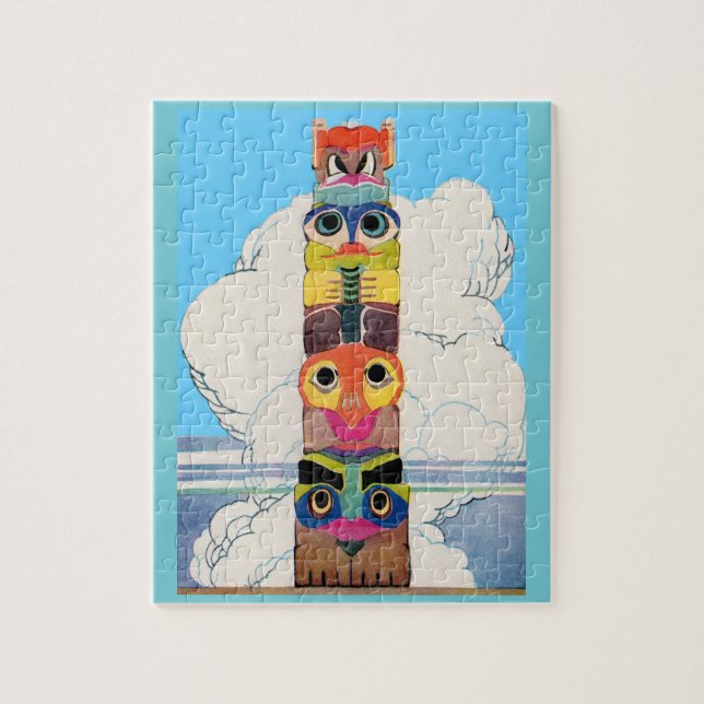 Puzzle poteau de totem des années 1920 (Vertical)