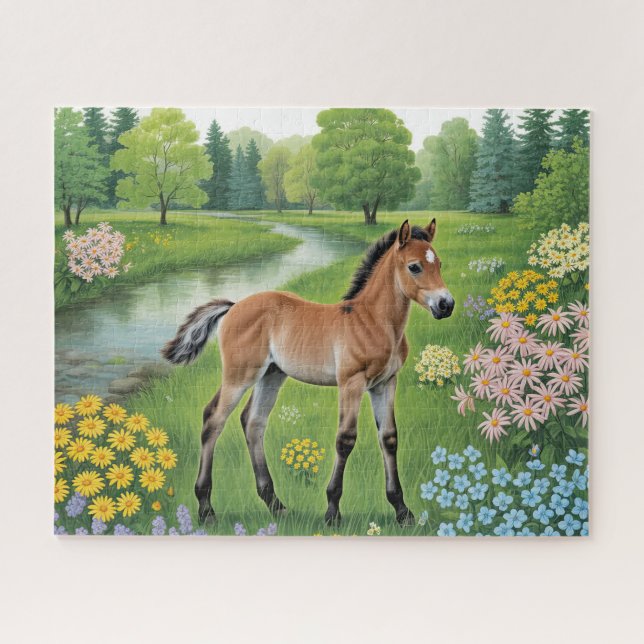 Puzzle Poulain Dans La Prairie (Horizontal)