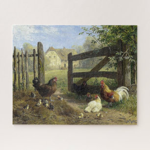 Puzzle Poules de basse-cour en liberté Carl Jutz