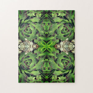 Puzzle Poules Et Poules Jardin Succulent Gros Plan Abstra