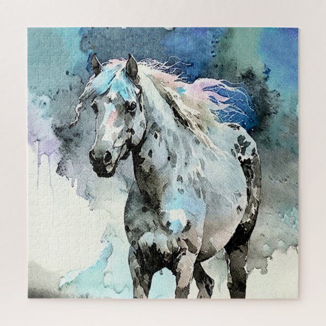 Puzzle Pouliche Appaloosa fringante Aquarelle (Vertical)