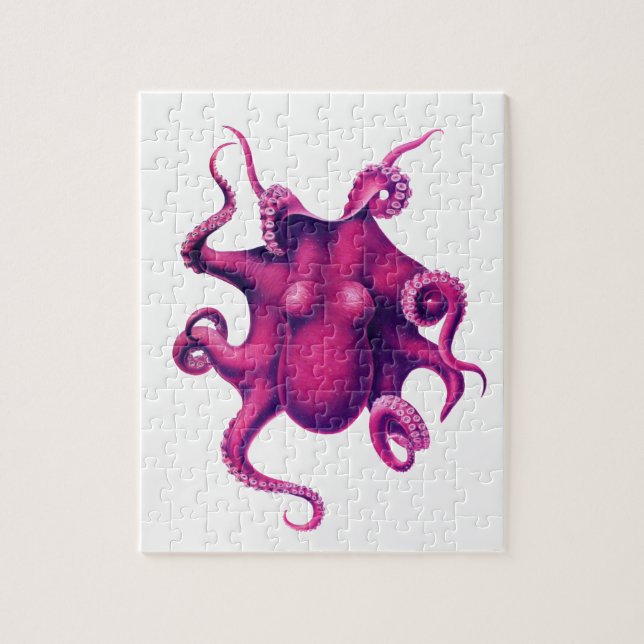 Puzzle Poulpe Girly cramoisi (Vertical)