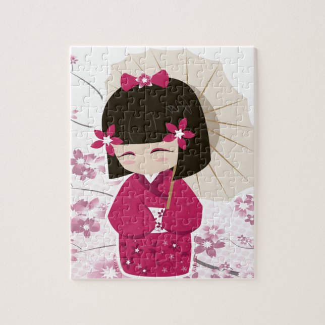 Puzzle Poupée mignonne de Sakura Kokeshi (Vertical)